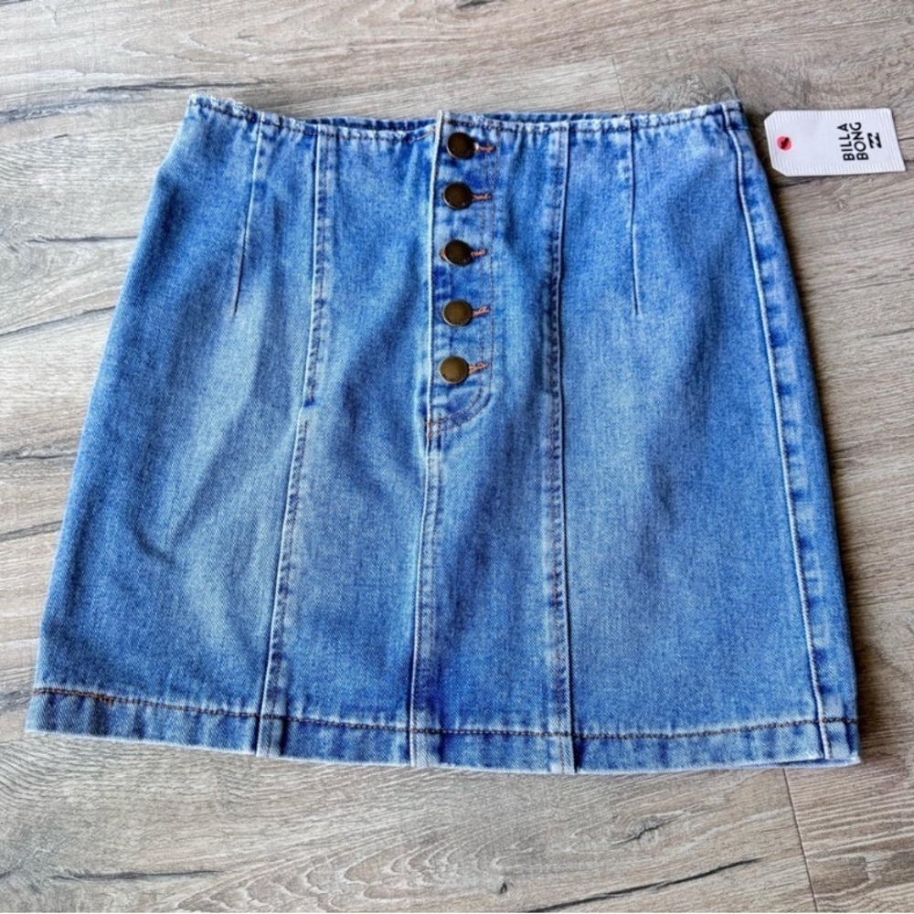 Billabong Blue Denim Mini Skirt - Picture 2 of 9